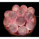 Гірлянда з ниткових кульок CBL Lavender 20 шт, 3.7 м, фото 2