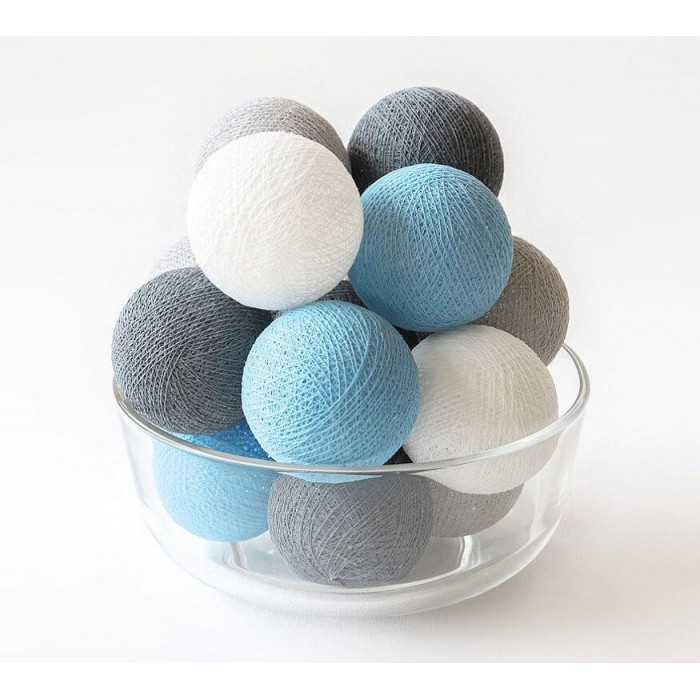 Гірлянда тайські шарики-ліхтарики CBL Snowy peak 20 кульок, 3.7 м, фото 1