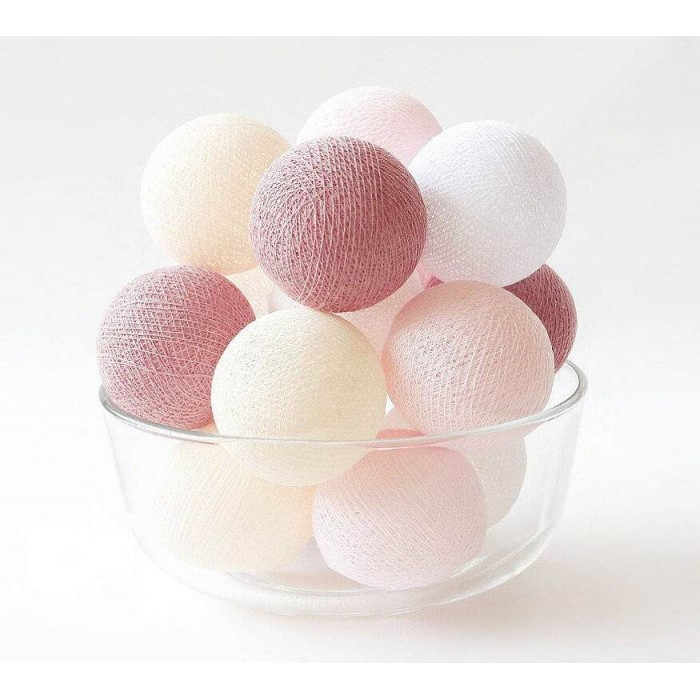 Гірлянда-нічник бавовняні ліхтарики CBL Marshmallow 20 кульок, 3.7 м, фото 1