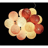 Гірлянда-нічник бавовняні ліхтарики CBL Marshmallow 20 кульок, 3.7 м, фото 2