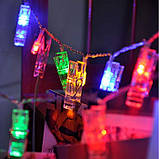 Різнокольорова гірлянда з прищіпками для фото 3,2м, 20 шт, фото 5