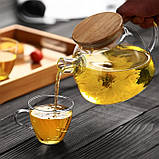 Чайник із бамбуковою кришкою, 1000 мл, фото 2