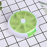 Кругла таблетниця Pill Box Салатова, фото 2