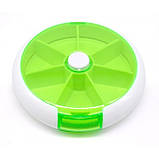 Кругла кишенькова таблетниця на 7 відділень Pill Box Салатова, фото 3