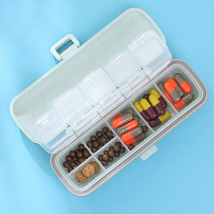 Таблетниця ECO Pillbox на 7 відділень, бірюзова, фото 1