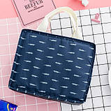 Сумка для ланчу (lunch bag) темно-сия на блискавці, фото 4