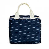 Сумка для ланчу (lunch bag) темно-сия на блискавці, фото 5