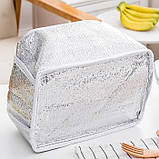 Сумка для ланчу (lunch bag) кольорова чорна, на блискавці, фото 3