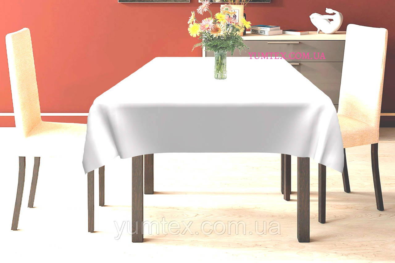 Скатерть тефлоновая водоотталкивающая хлопковая белый - фото 1 - id-p1270320939