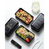 Ланч бокс bento Delicious, 1200 мл - чорний, фото 5