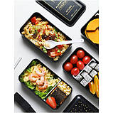 Ланч бокс bento Foodies , 1200 мл - чорний, фото 5