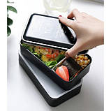Ланч бокс bento Foodies , 1200 мл - чорний, фото 4