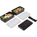 Ланч бокс bento Foodies , 1200 мл - чорний, фото 8