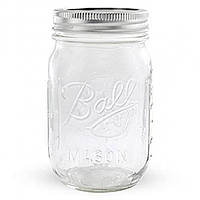 Банка Ball Mason Jars з трубочкою та 2 кришками