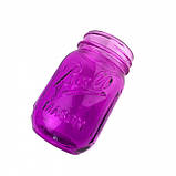 Банка Ball Mason Jars з трубочкою та 2 кришками, Пурпур 400 мл, фото 3