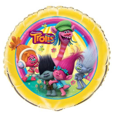 UN 18" Foil Balloon - Trolls. Фольгована куля Троллі, В УП