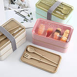 Ланч-бокс з пшеничного волокна Lunch Box 1000 ml, рожевий, фото 4