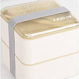 Ланч-бокс з еко матеріалу Lunch Box 1400 ml, бежевий, фото 4