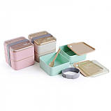 Ланч-бокс з еко матеріалу Lunch Box 1400 ml, бірюзовий, фото 4
