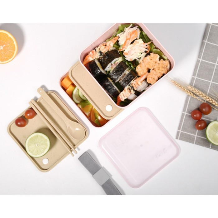 Ланч-бокс з еко матеріалу Lunch Box 1400 ml, рожевий