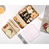 Ланч-бокс з еко матеріалу Lunch Box 1400 ml, бірюзовий, фото 5