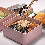 Ланч-бокс з еко матеріалу Lunch Box 1400 ml, рожевий, фото 5