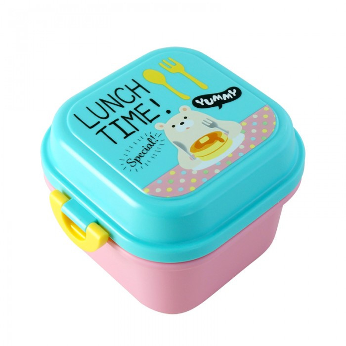 Набір ланч бокс і пляшечка для води Lunch Time блакитний, фото 1