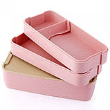 Набір для їжі з собою Ланч Бокс Еко 900 мл рожевий і термосумка Єдиноріг, фото 5