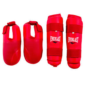 Захист для ніг червоний (гомілка+стопа) PU Everlast, фото 2