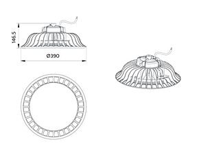Купольні LED світильники промислові PHILIPS 200W, 20000lm, 4000K. Світлодіодні підвісні світильники колокол, фото 3
