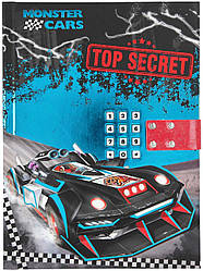 Monster Cars щоденник блокнот з паролем TOP SECRET(Щоденник з кодовим замком від ТОП Модел для хлопчика 10949_A)