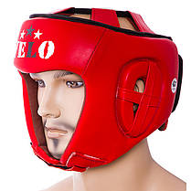 Шолом боксерський червоний Velo AIBA, шкіра, розмір XL, фото 2