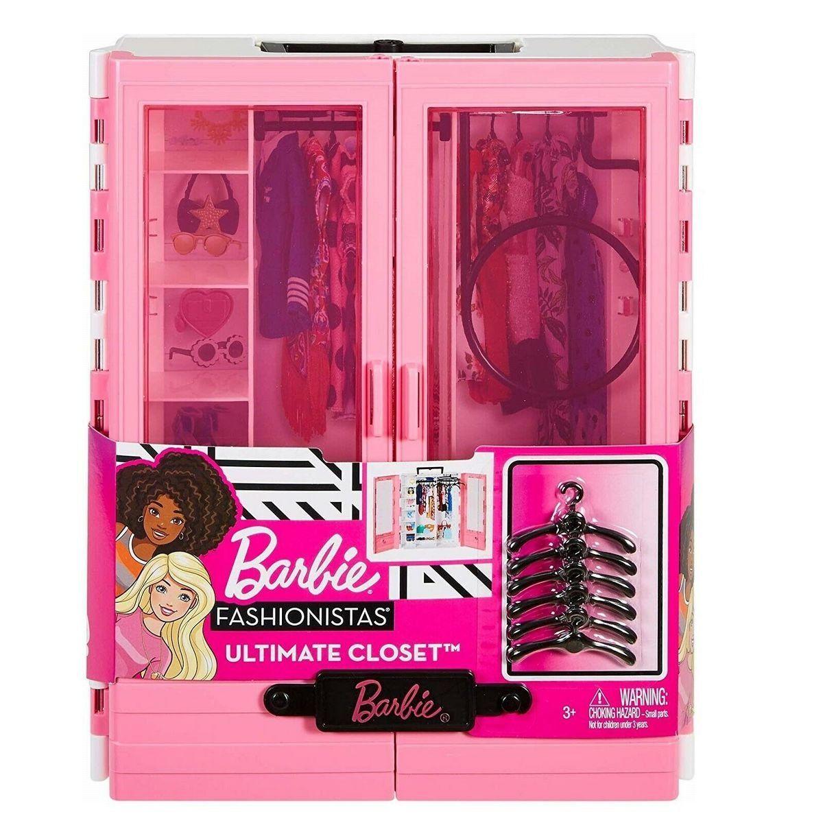 Шафа Barbie Рожева (Шкаф Барби GBK11 Ігровий набір Barbie Fashionistas Шафа-валіза для одягу)