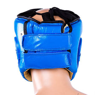 Шолом боксерський шкіряний синій Everlast розмір L, фото 2