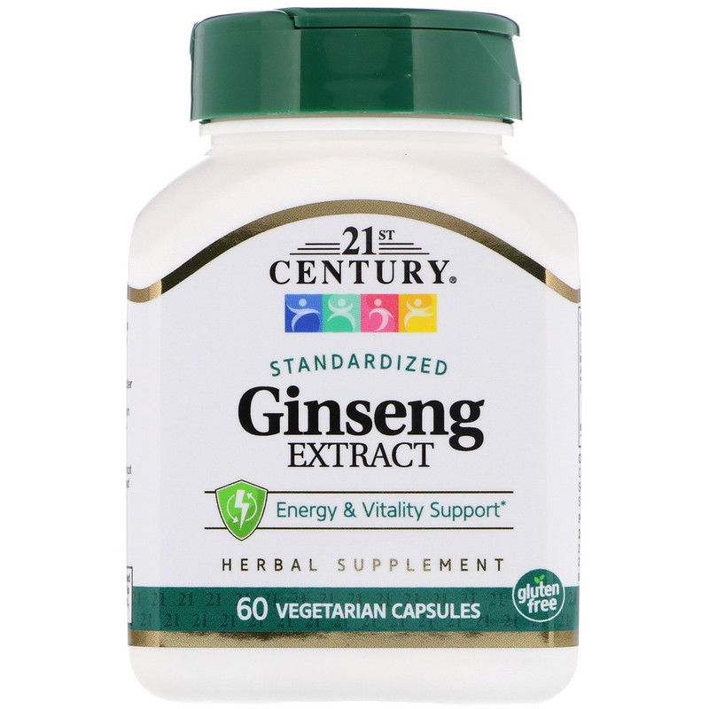 Ginseng Extract Standardized 21st Century 60 капсул, фото 1