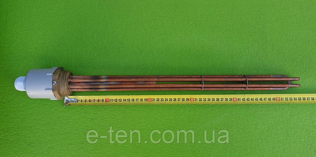 Блок-тен прямий МІДНИЙ KAWAI 15000W (220-380V) / на різьбі 2" (58 мм) / L довжина = 545 мм