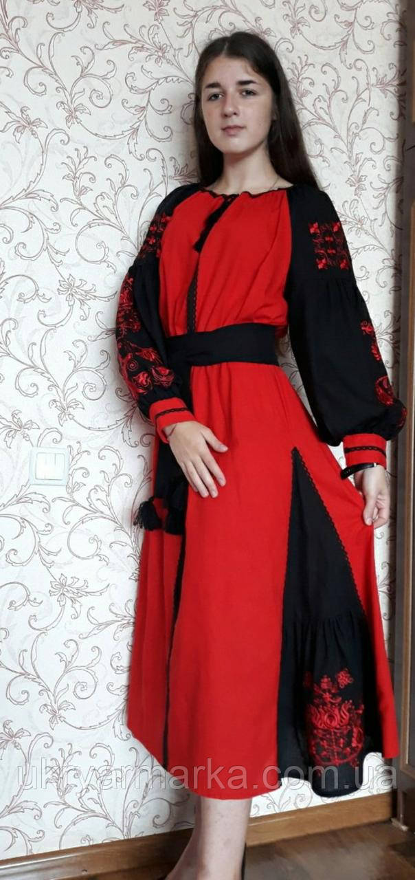 Вишите жіноче плаття "Паризький букет"