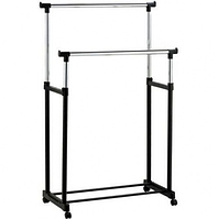 Телескопическая стойка-вешалка для одежды и обуви в гардеробную Double Pole Clothes Horse Mini