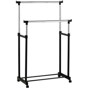 Телескопічна стійка-вішалка для одягу та взуття в гардеробну Double Pole Clothes Horse Mini