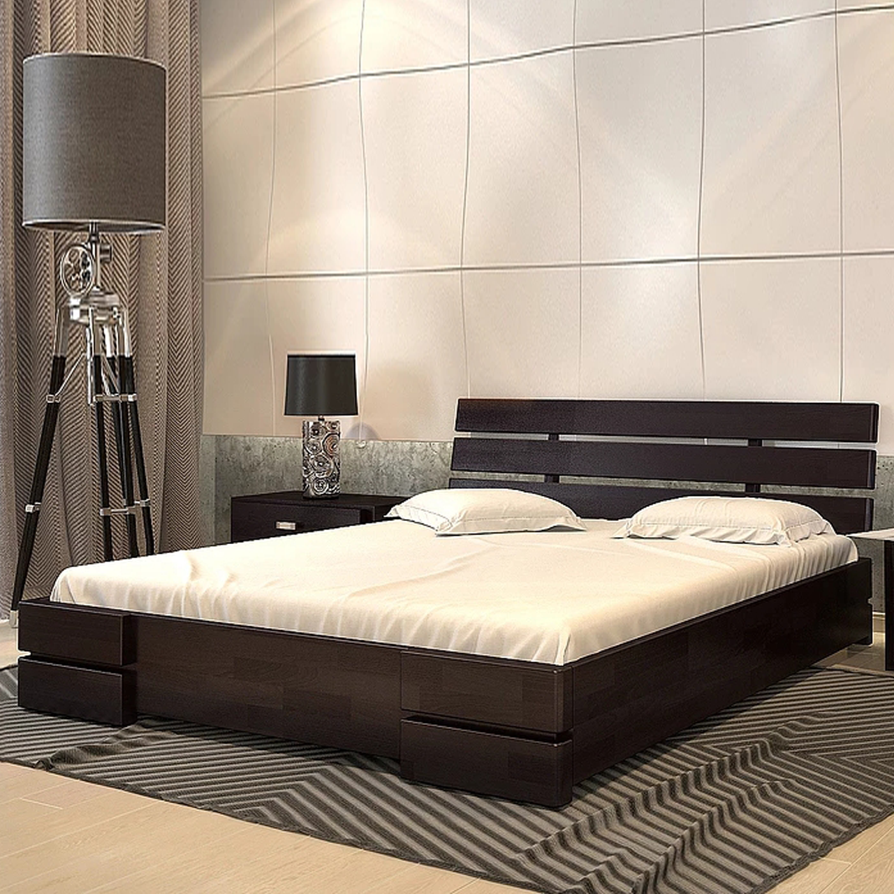 Ліжко дерев'яне двоспальне Далі Люкс, фото 1