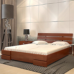 Ліжко дерев'яне двоспальне Далі Люкс з підйомним механізмом