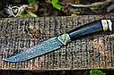 Нож ручной работы "Архангел" 150х30х4мм из дамасской стали и рукоятью из граба, фото 4