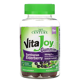 Вітаміни VitaJoy Gummies Sambucus Elderberry 21st Century 60 жувальних таблеток