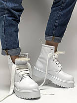 Жіночі черевики Dr.Martens MOLLY шкіра, ЗИМА білі. ТОП Репліка ААА класу., фото 2