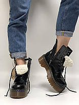 Жіночі черевики Dr.Martens JADON шкіра, ЗИМА чорні. ТОП Репліка ААА класу., фото 2