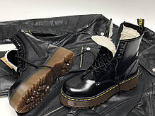 Жіночі черевики Dr.Martens JADON шкіра, ЗИМА чорні. ТОП Репліка ААА класу., фото 2
