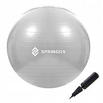 М'яч для фітнесу фітбол Springos 75 см Anti-Burst сірий, фото 2