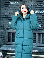 Пальто куртка Oversize зимнее, артикул 521, цвет бутылка