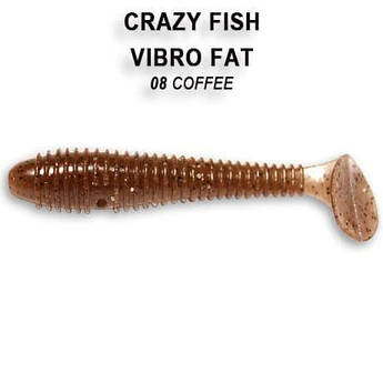 Силіконова приманка Crazy Fish Vibro Fat 2.8" 1-71-8-6 кальмар – для щуки, окуня та судака, активна гра хвоста, універсальний вибр