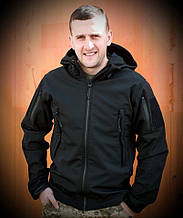 Тактична куртка софтшел Softshell Sport black чорна